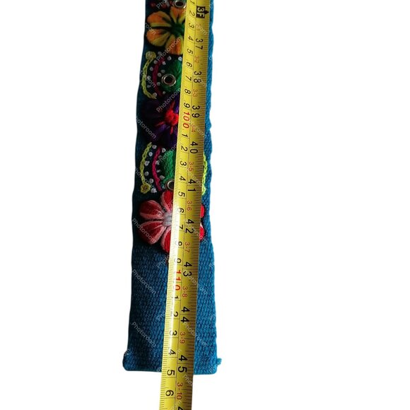 Multicolored Flower Wool Fabric Headband Belt Set main image 4